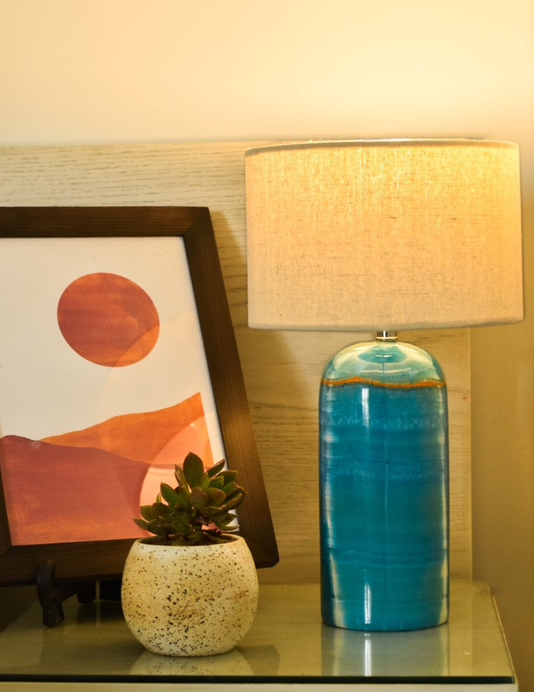 Colored Alabaster Side Lamp