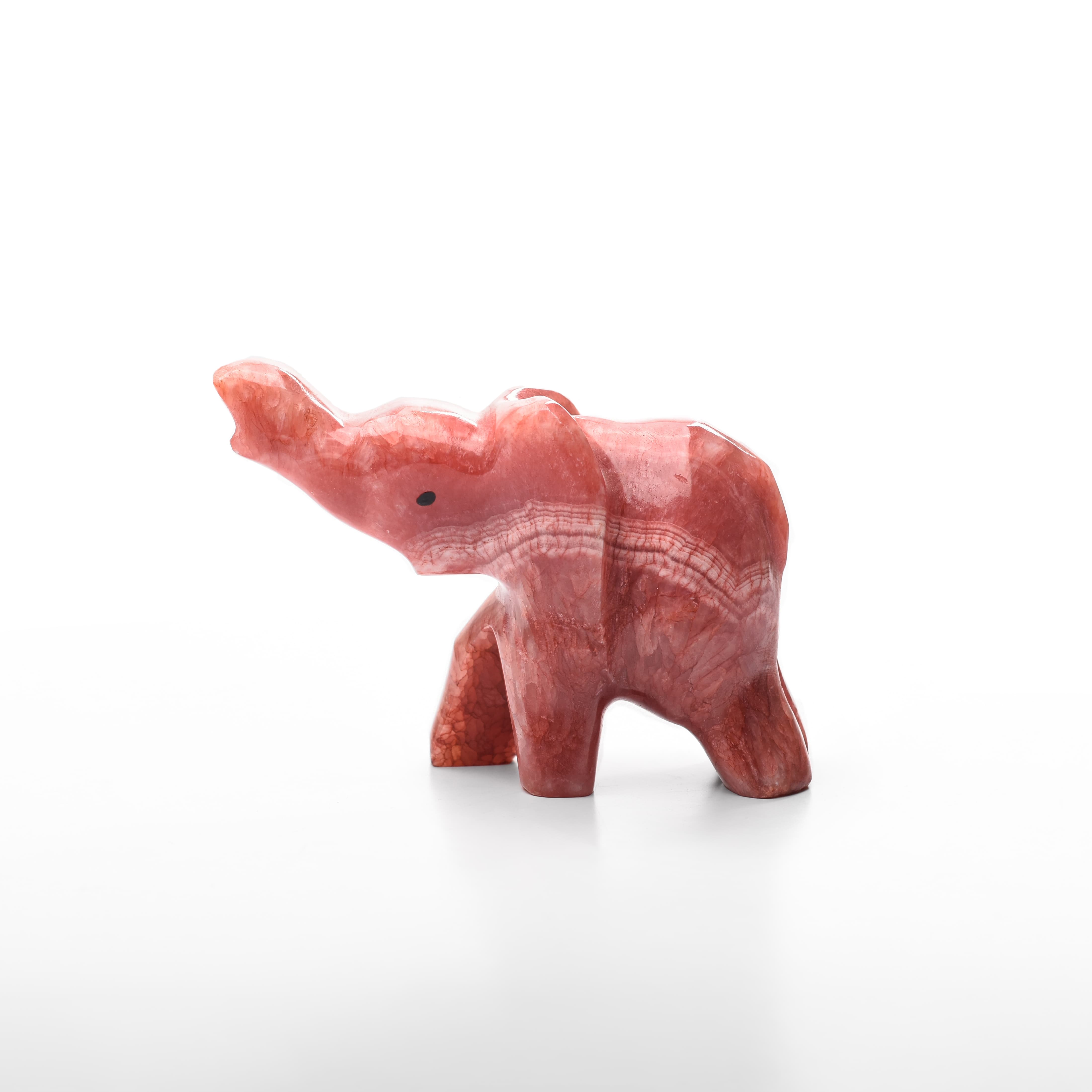 Small Elephant Colored Alabaster Figurine
