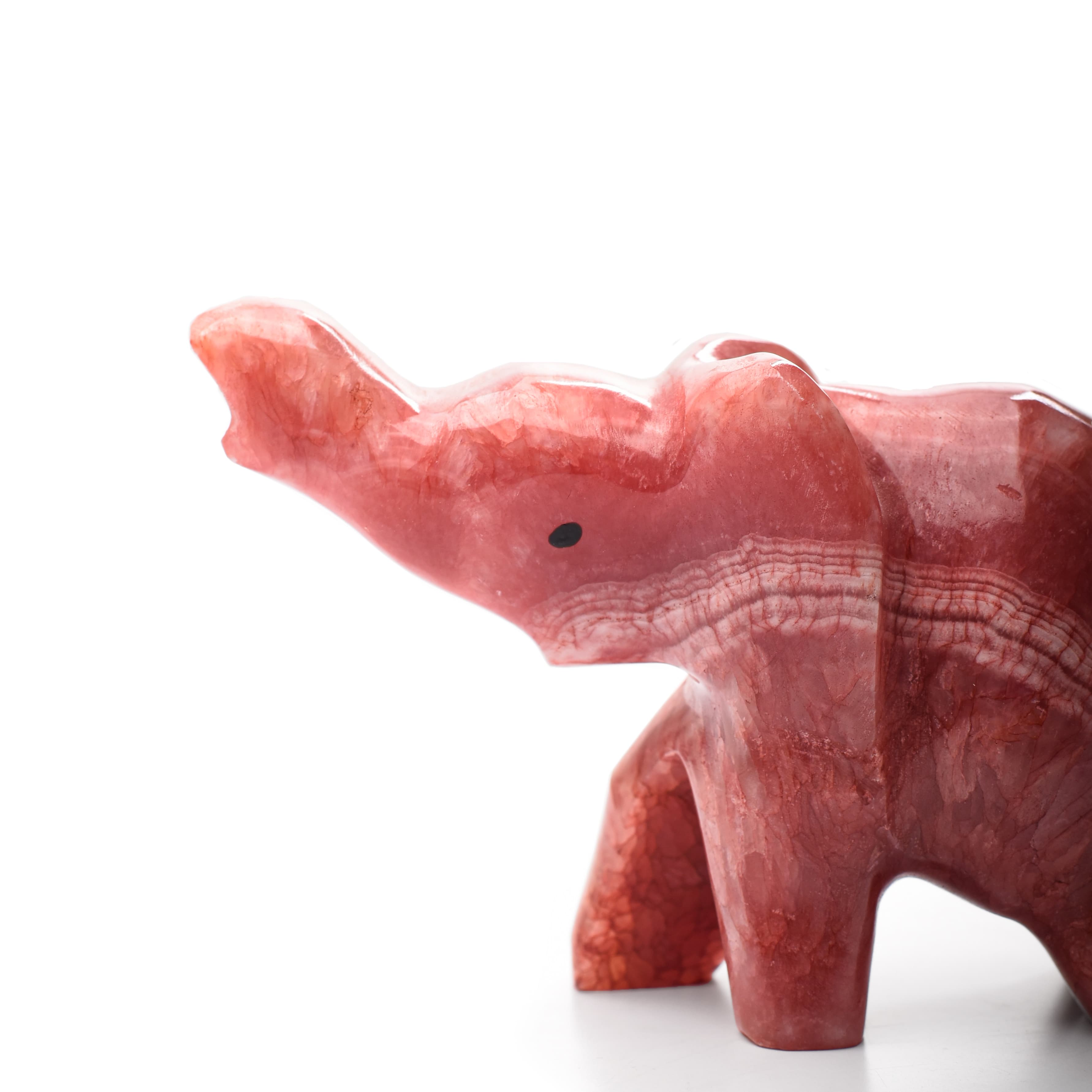 Small Elephant Colored Alabaster Figurine