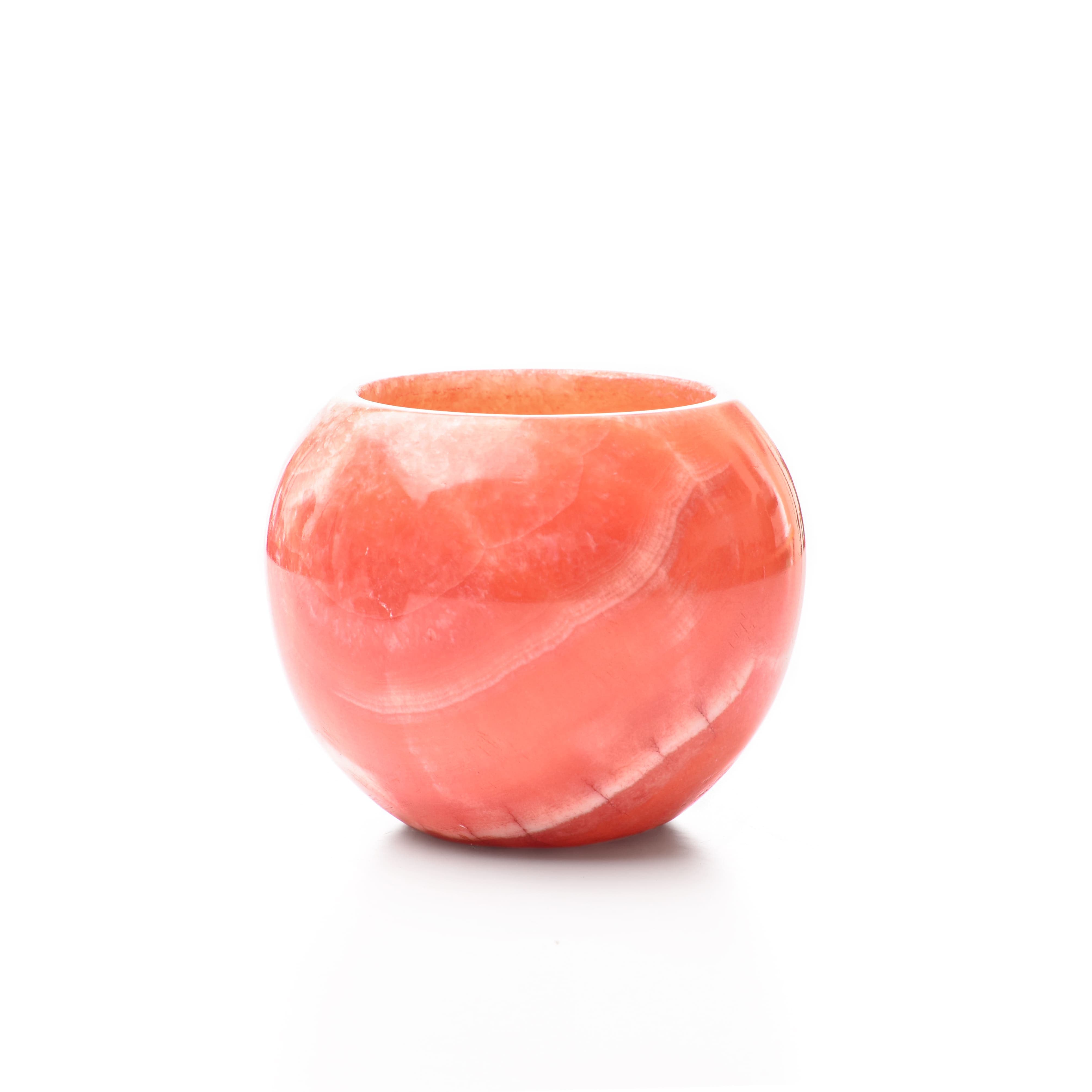 Colored Alabaster Round Candle Holder
