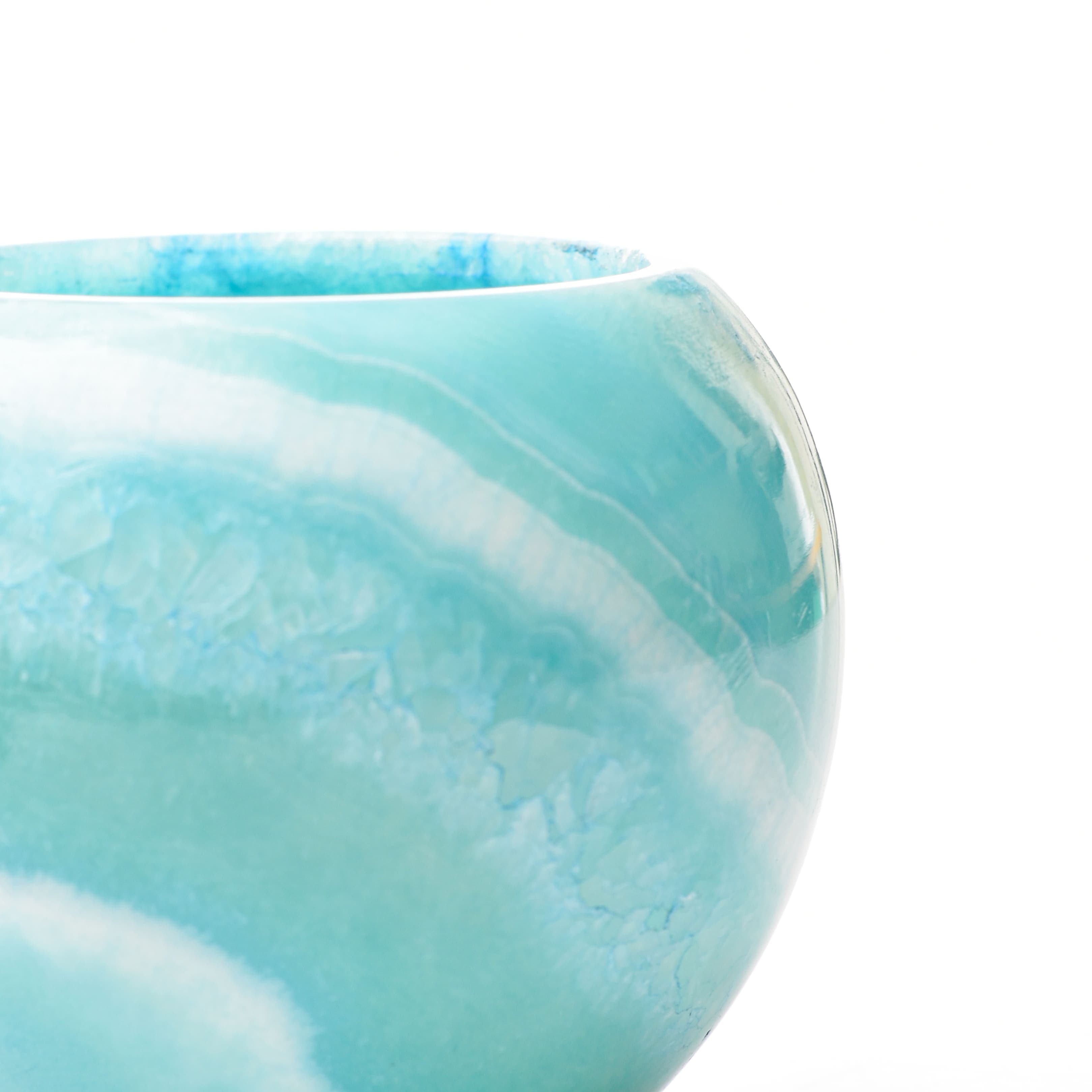 Colored Alabaster Round Candle Holder