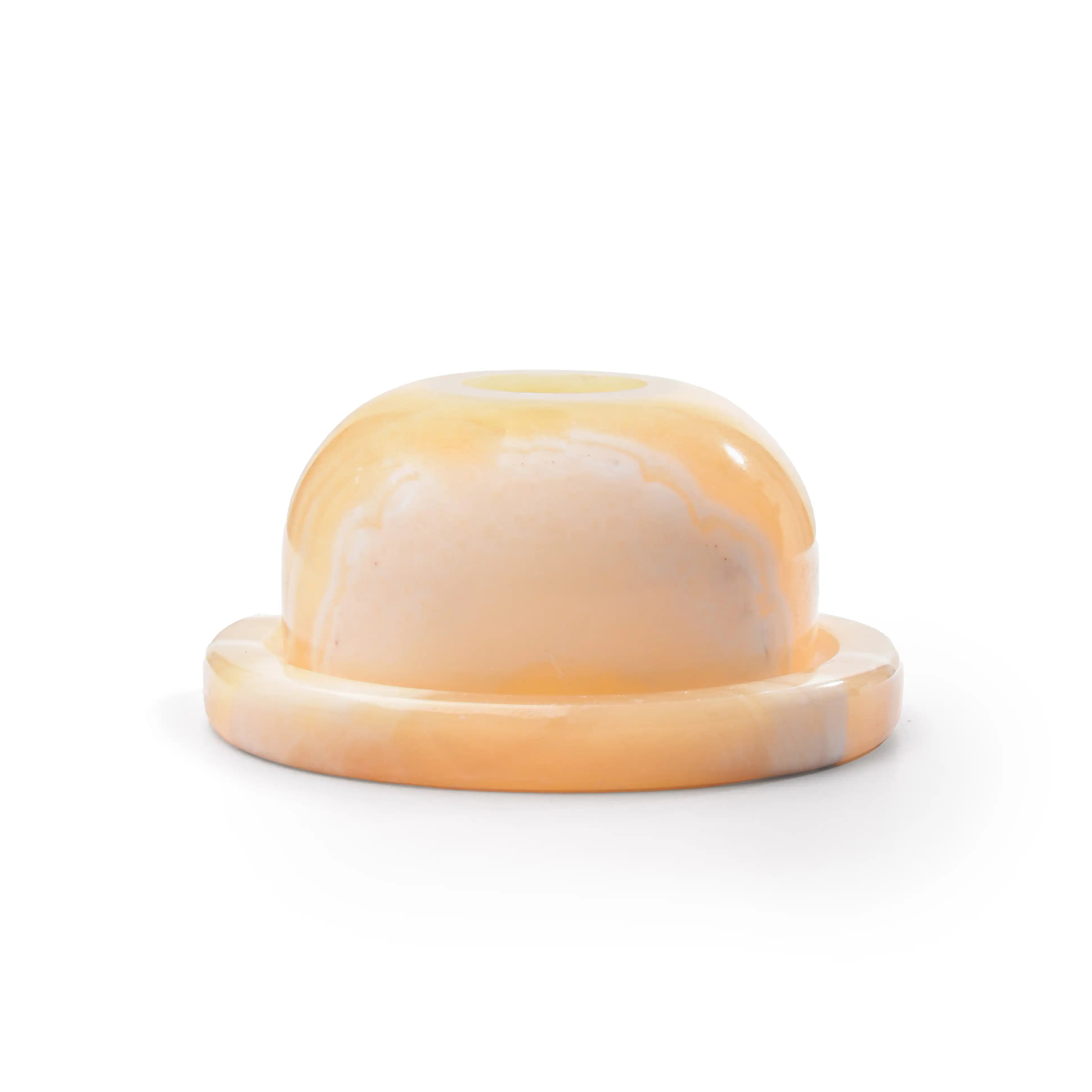 Dome Alabaster Candle Holder 15*8 cm