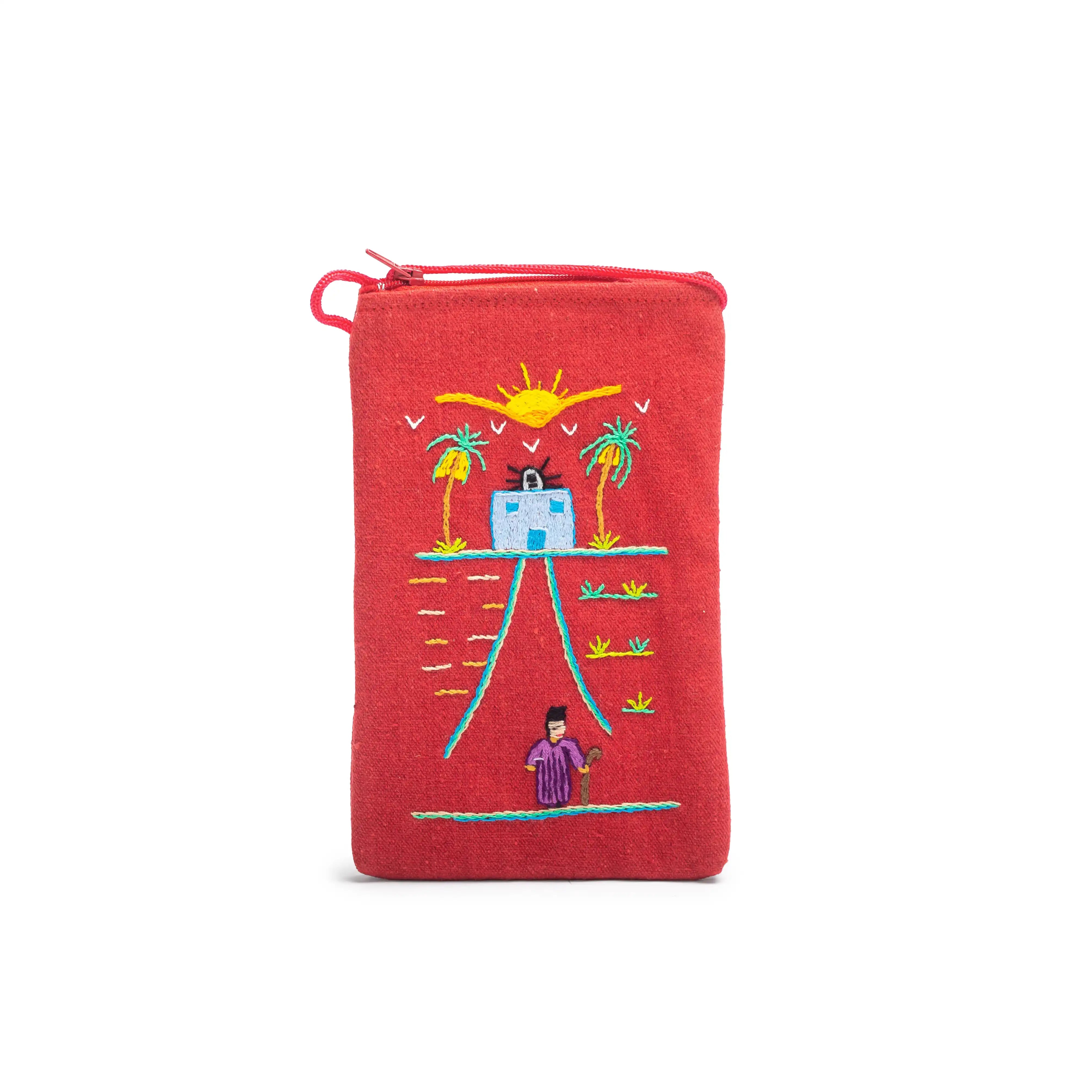Rural Embroidered Mobile Bag
