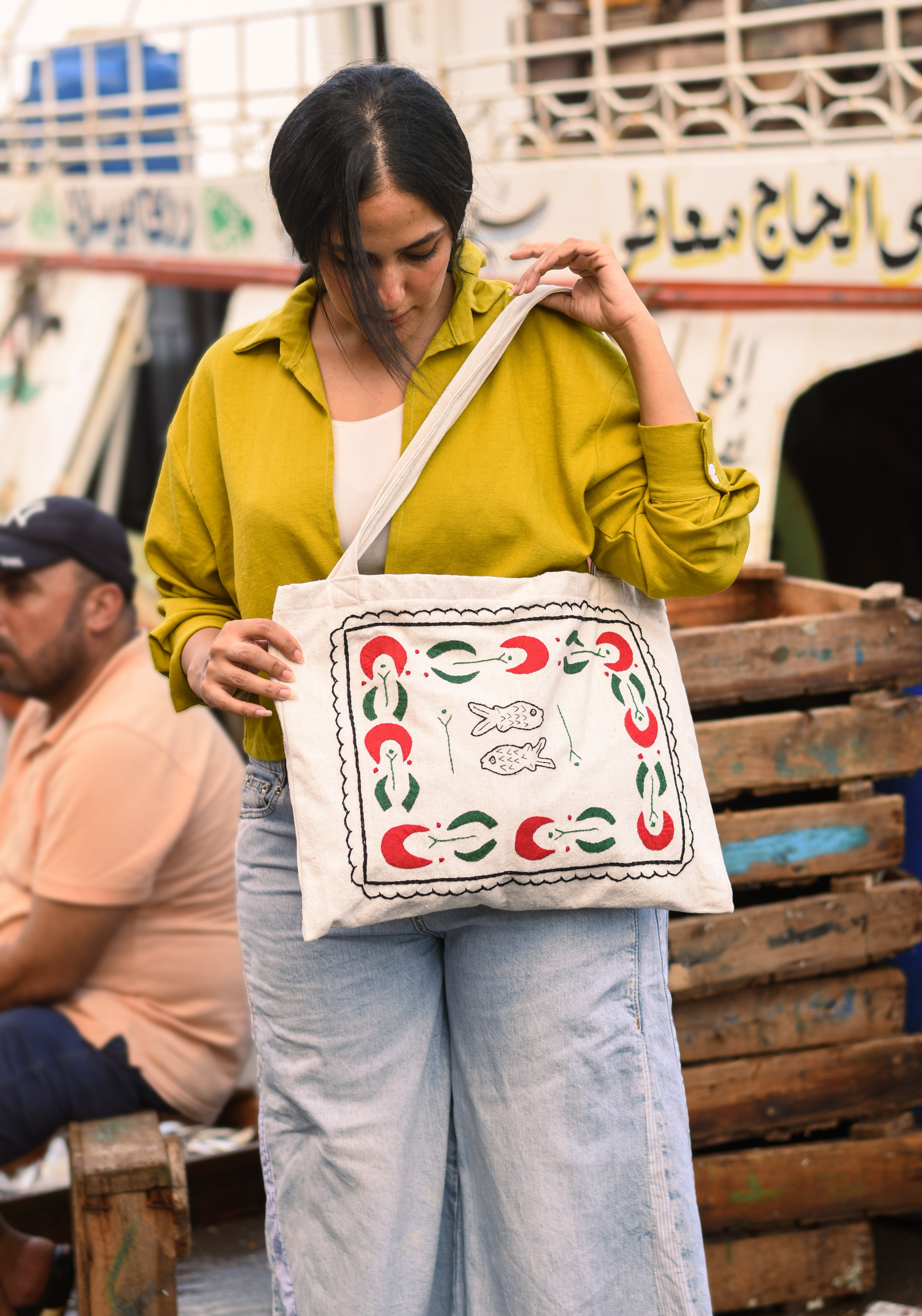 Protection Embroidered Tote Bag