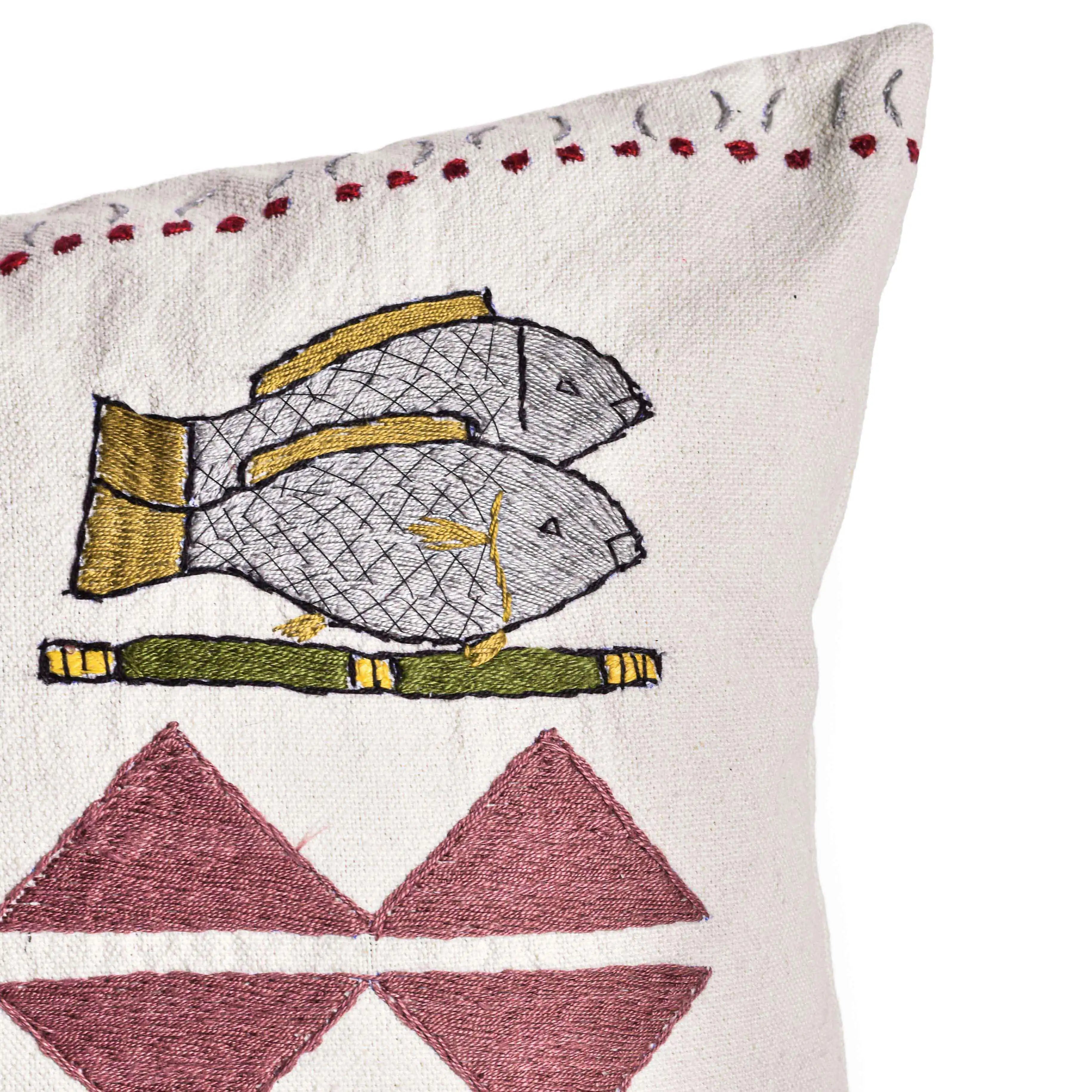 Food Staples Embroidered Cushion