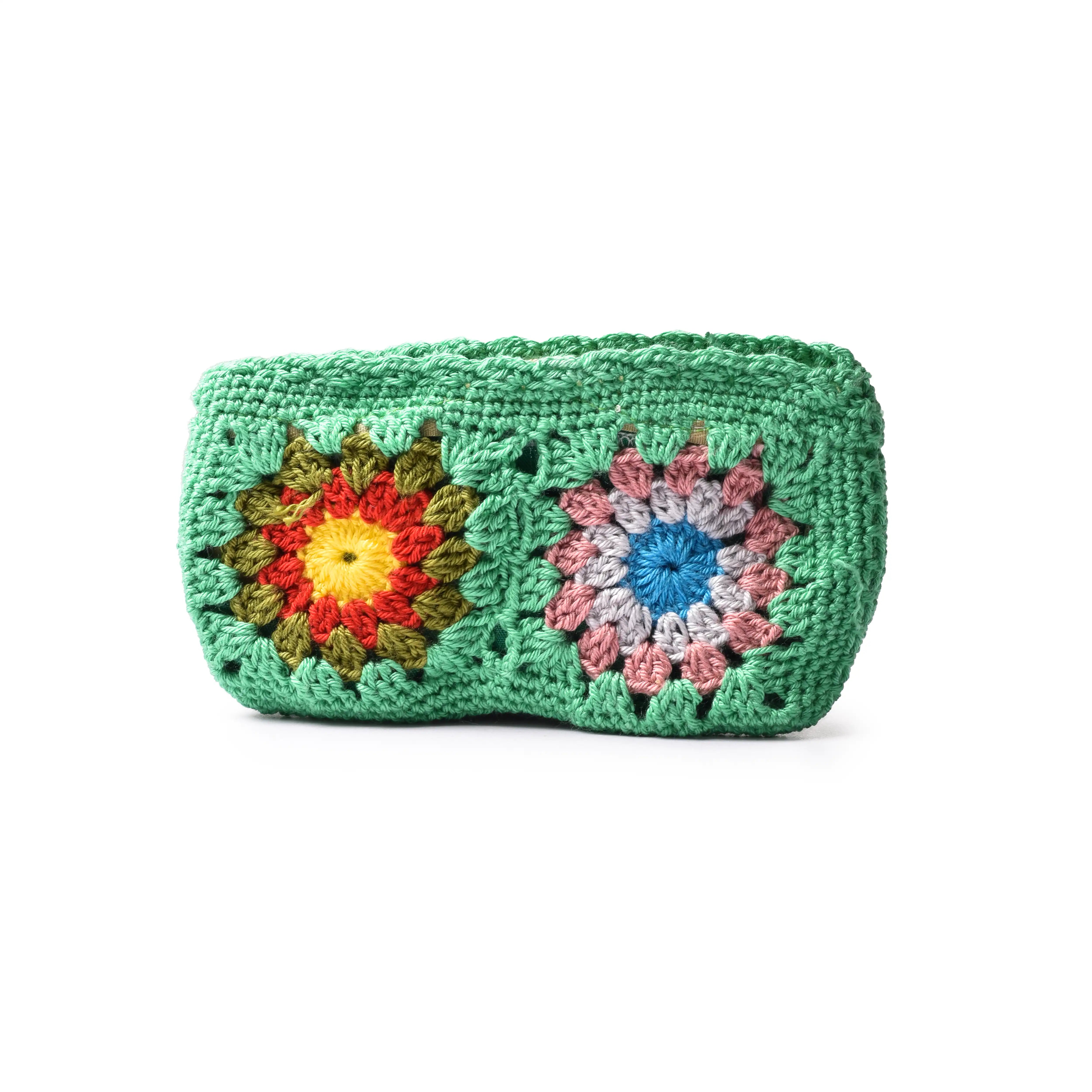 Granny Crochet Pouch With Color Green