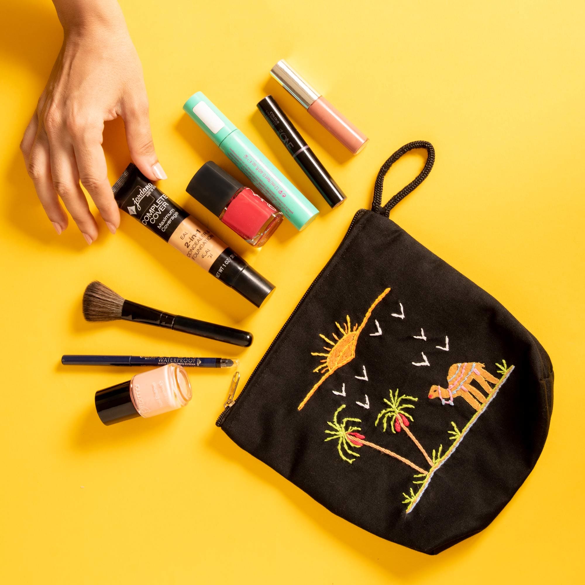Hand Embroidered Makeup Pouch