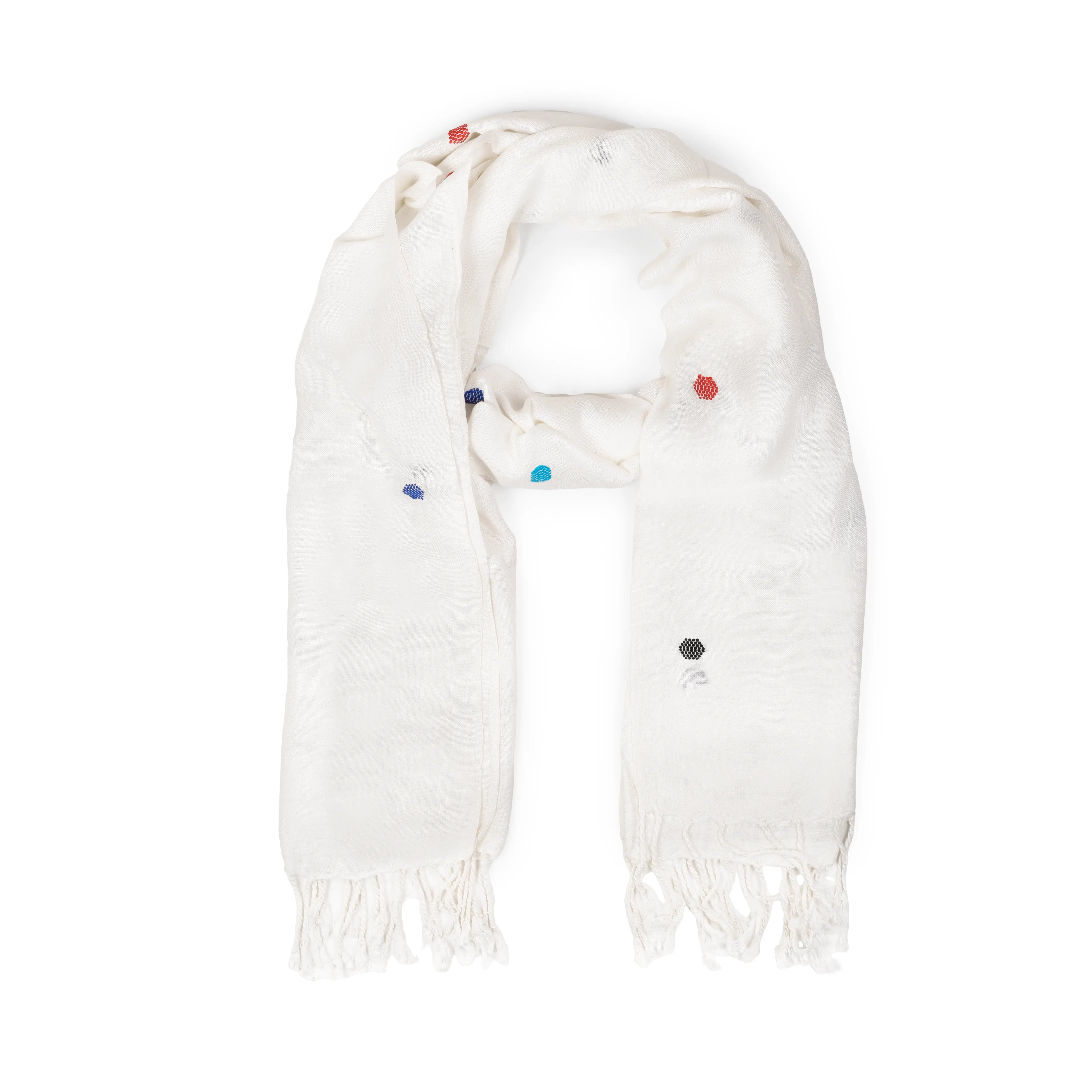 Circles Embroidered Scarf