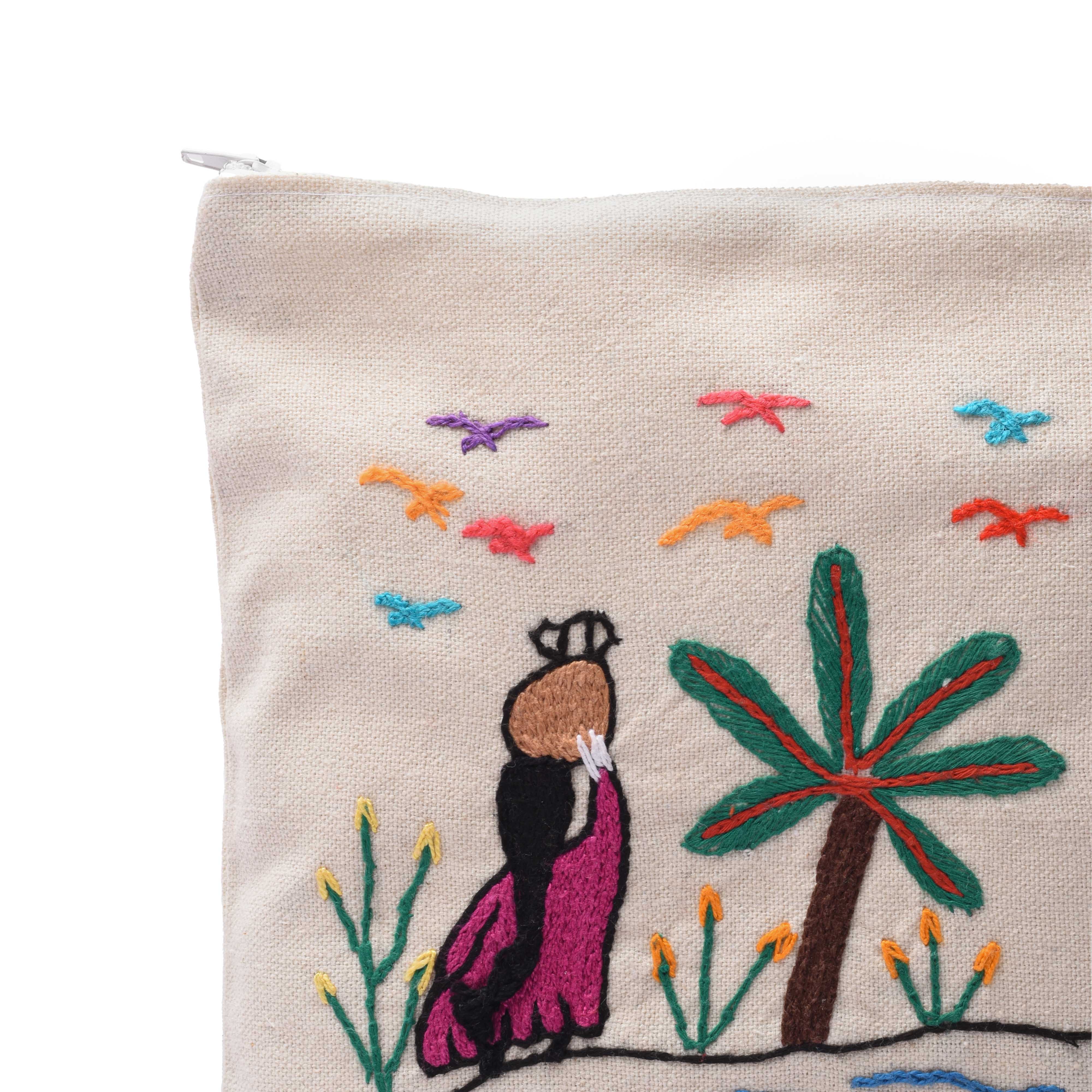 Hand Embroidered Makeup Bag