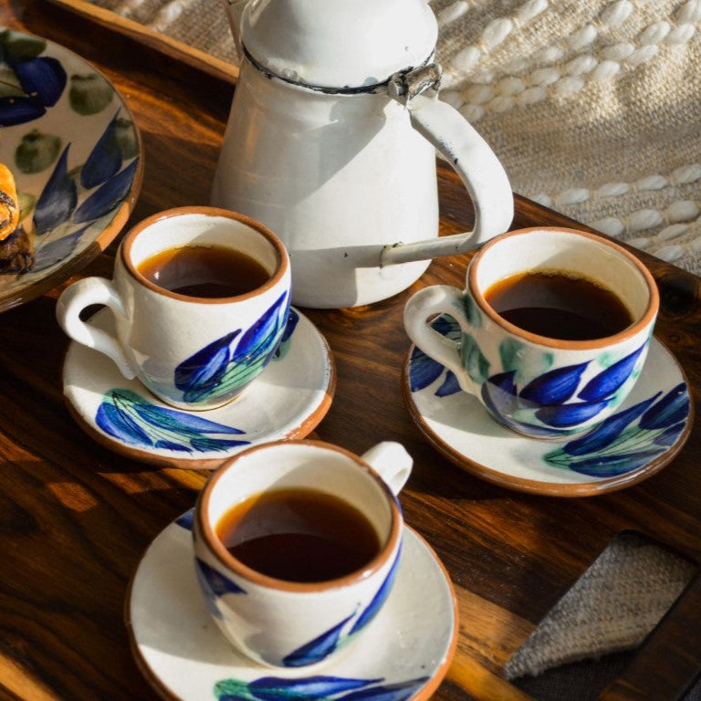 Green Tree Coffee Cup with Saucer