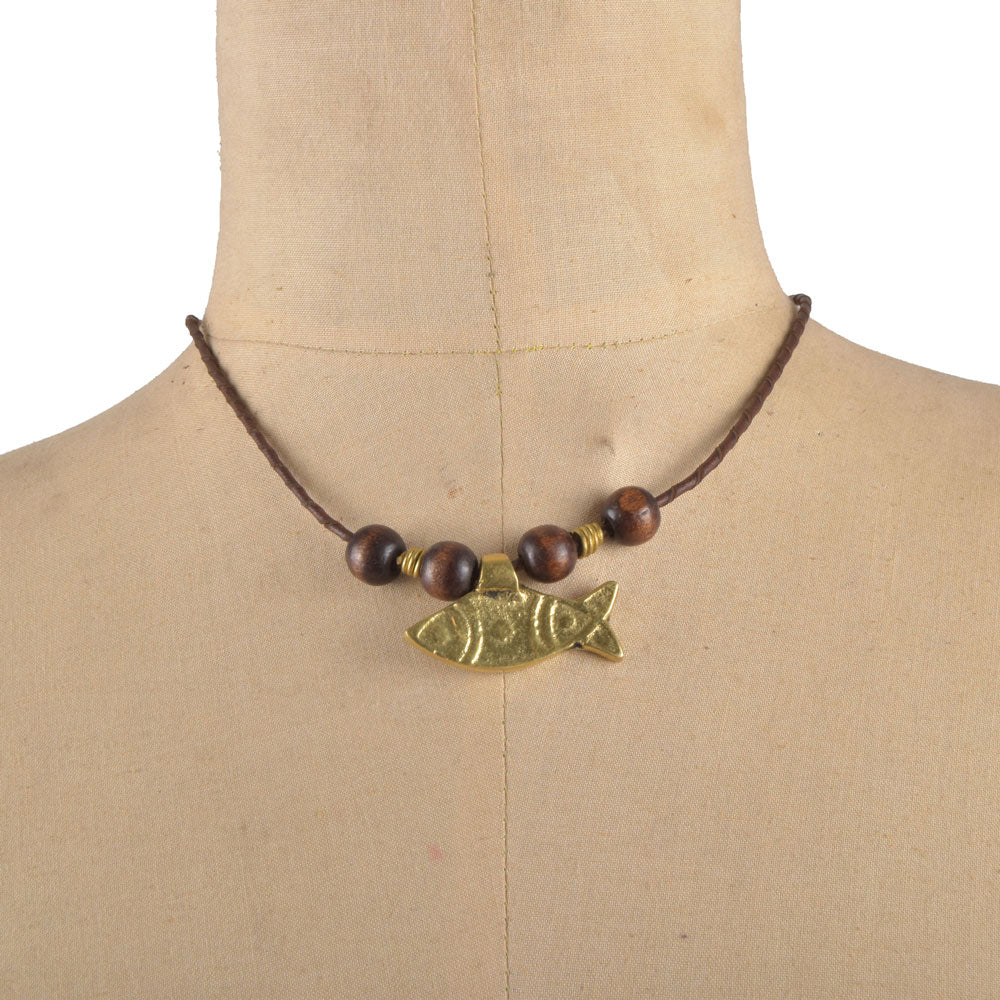 Brass Fish Pendent Necklace