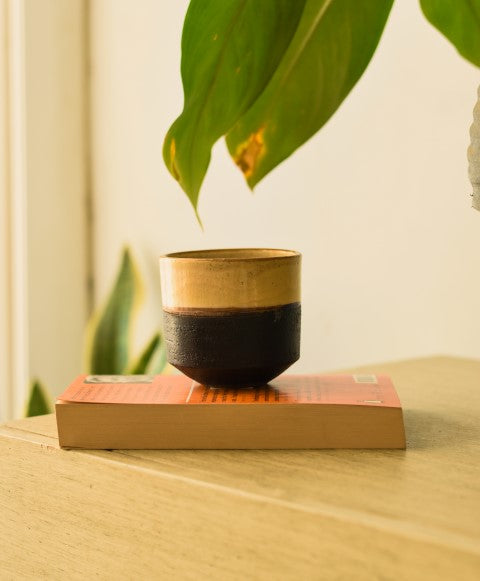Beige x Brown Pottery Cup