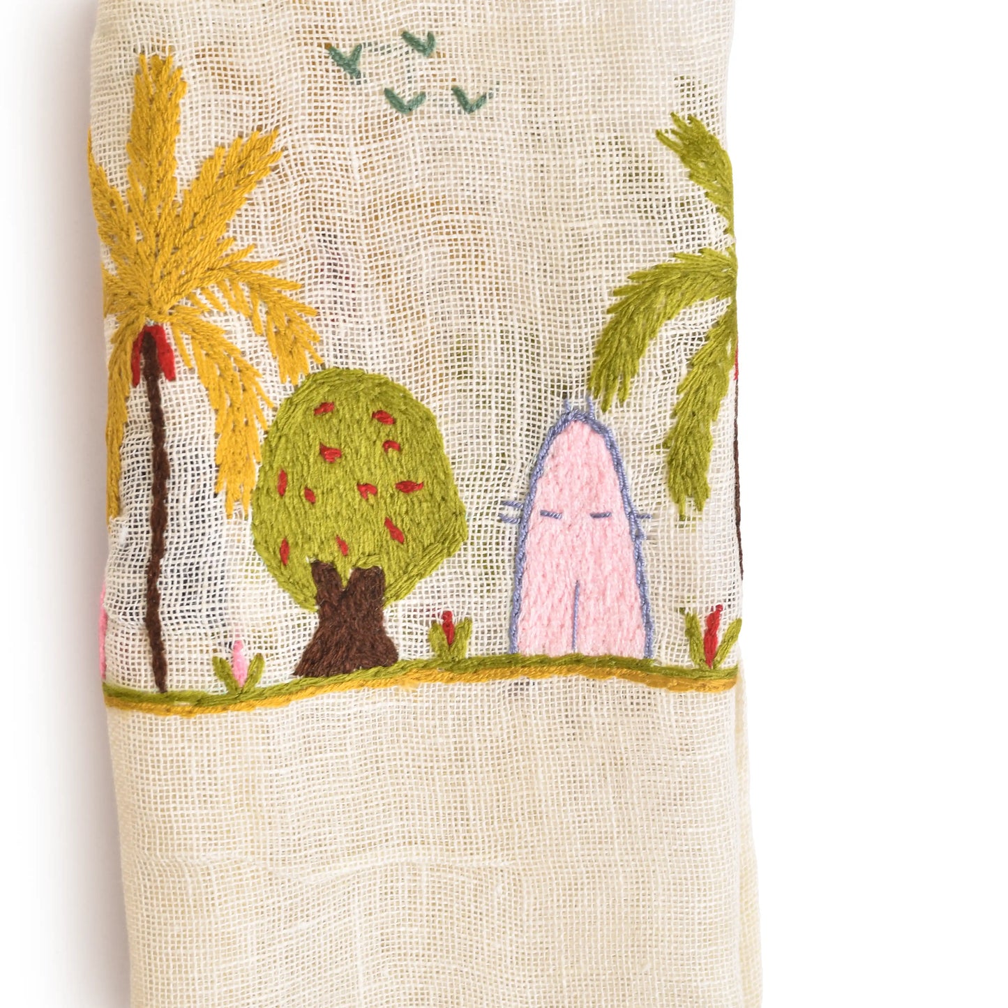 Linen Embroidered Shawl