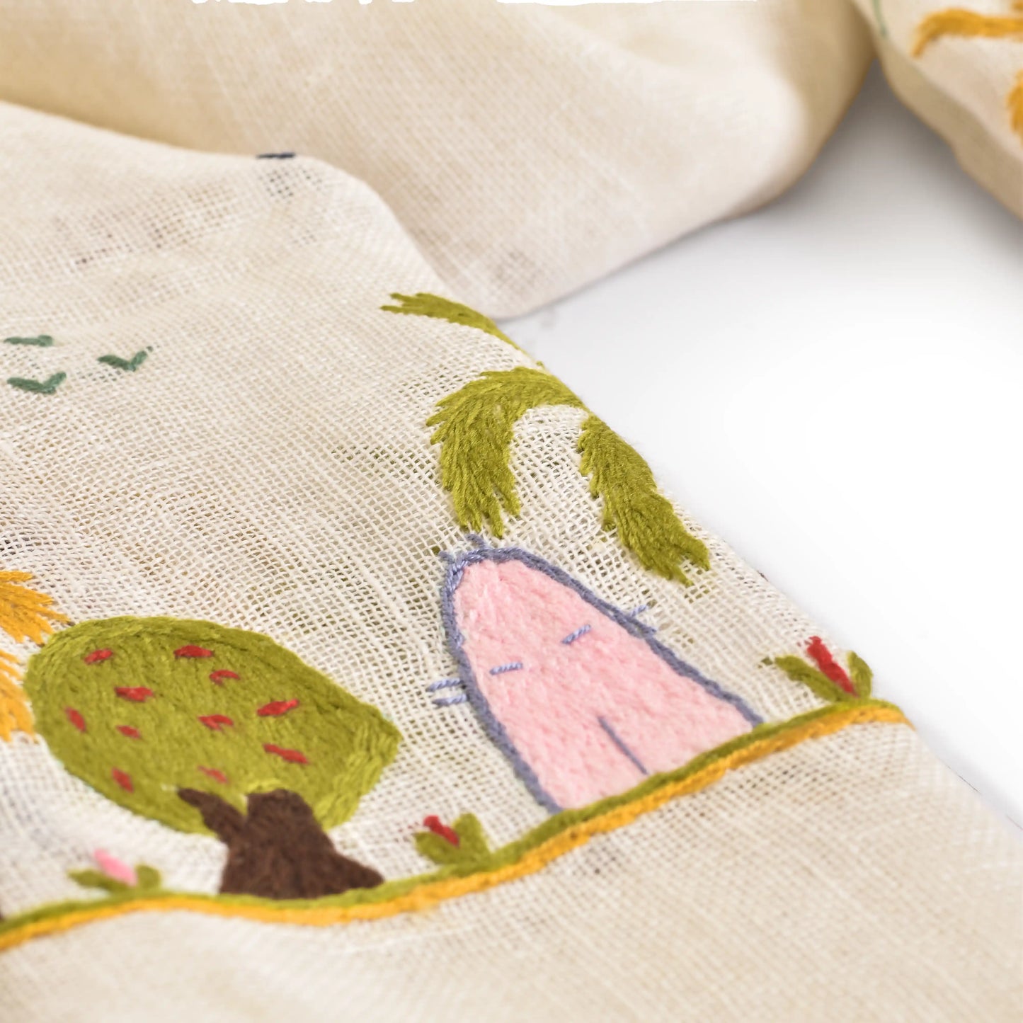 Linen Embroidered Shawl