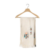 Shimmery Rural Linen Embroidered Shawl