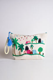 Rural Scenery Embroidered Mini Pouch