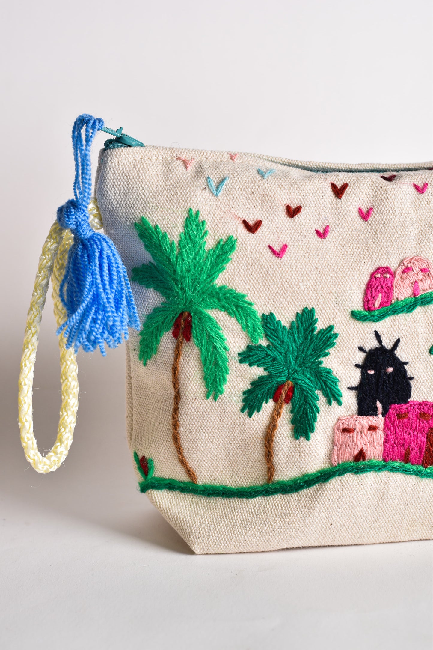 Rural Scenery Embroidered Mini Pouch