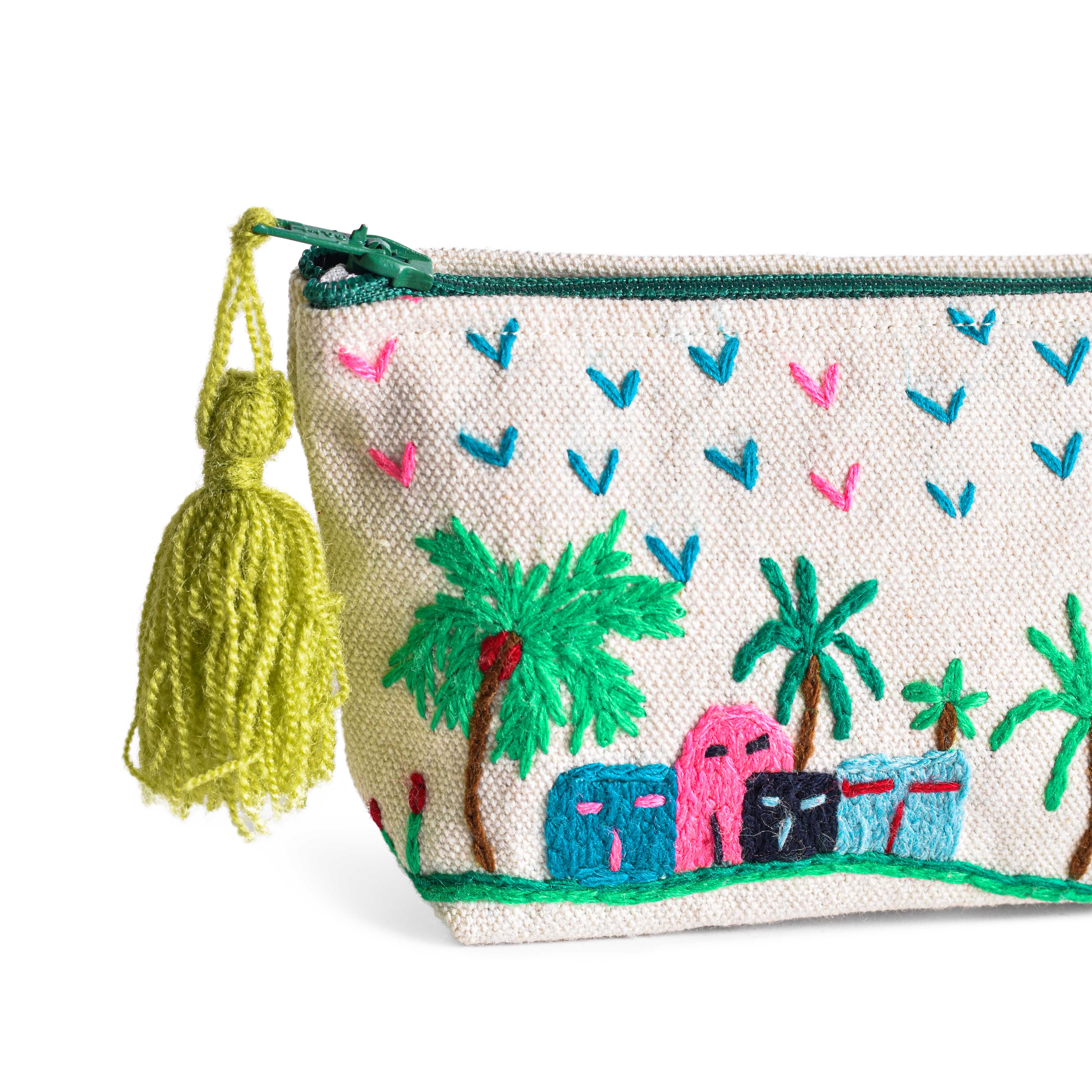 Rural Scenery Embroidered Pouch