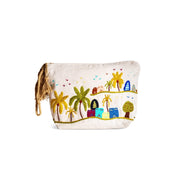 Village Scenery Embroidered Pouch