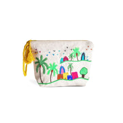 Village Scenery Embroidered Pouch