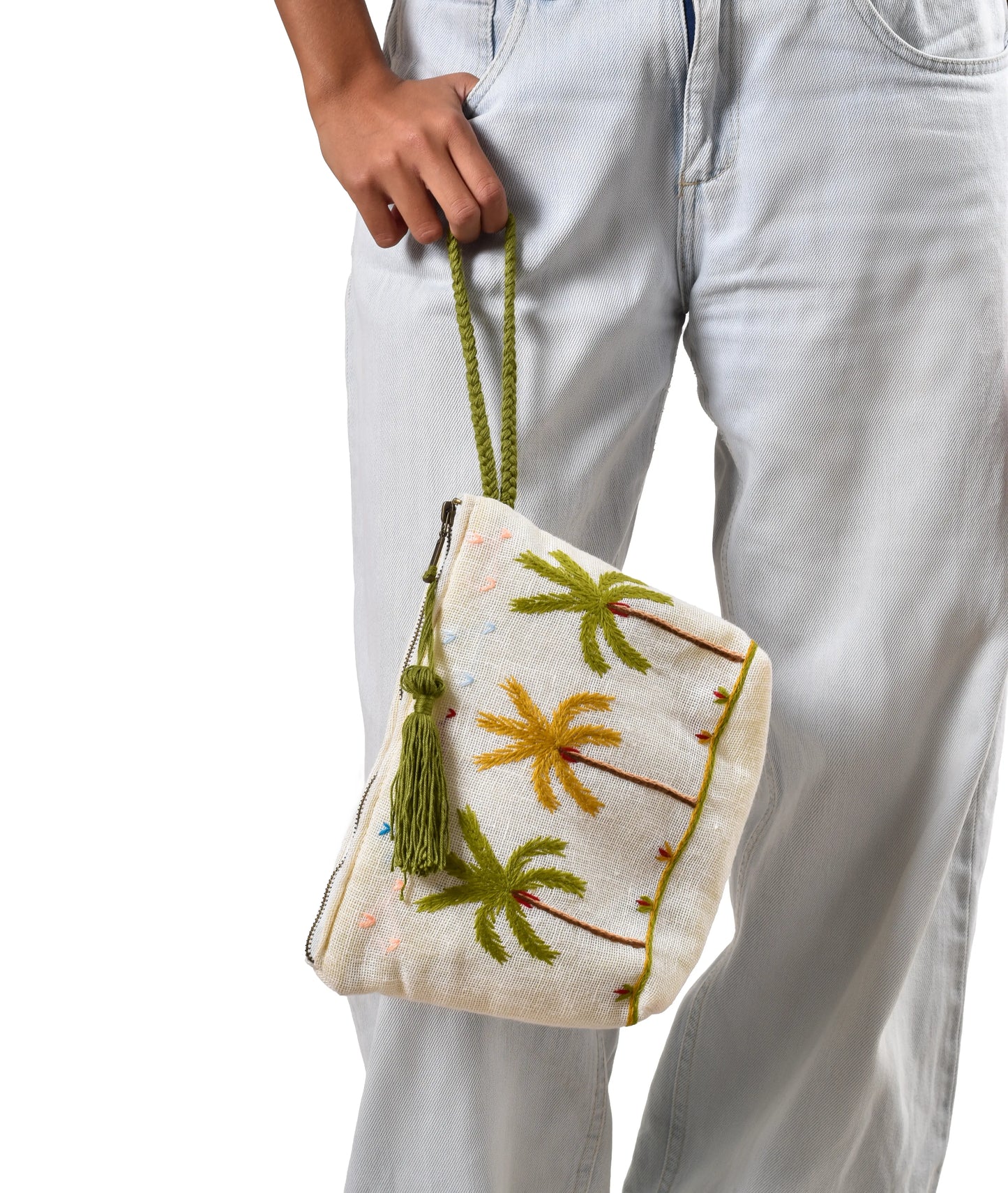 Hand Embroidered Linen Purse