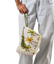 Hand Embroidered Linen Purse