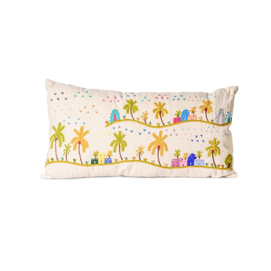 Rural Embroidered Lumbar Pillow