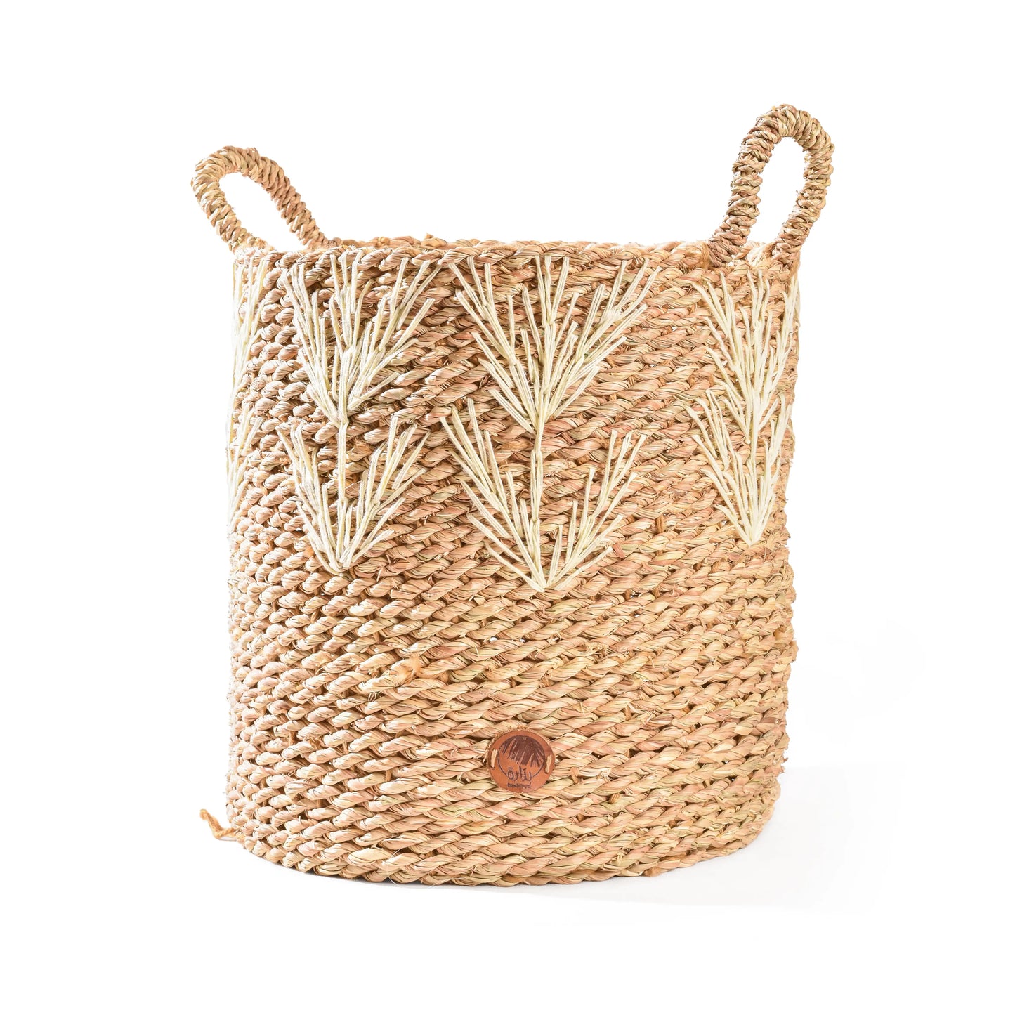 Embroidered Seagrass Basket