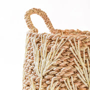 Embroidered Seagrass Basket