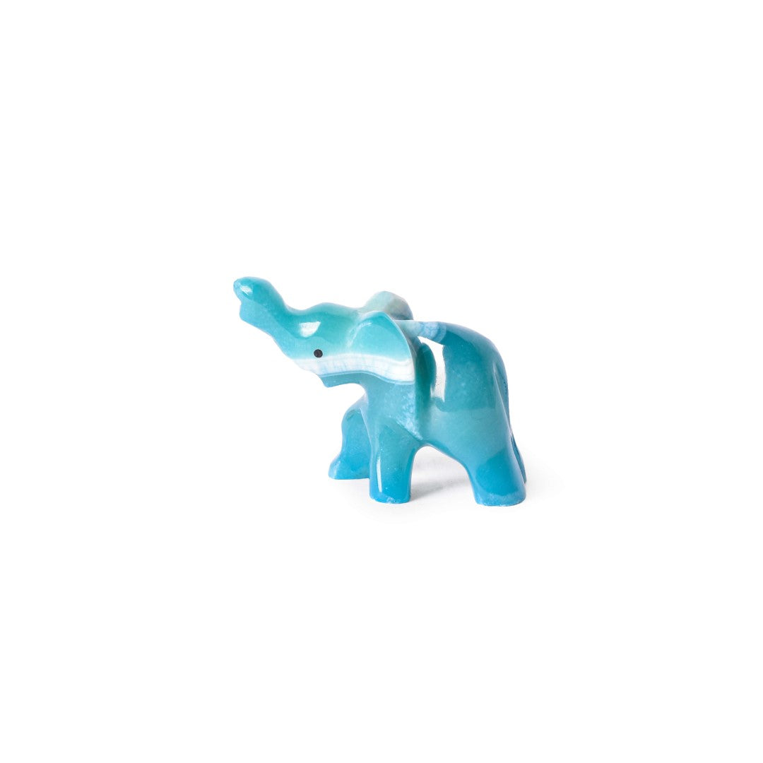 Colored Elephant Alabaster Figurine