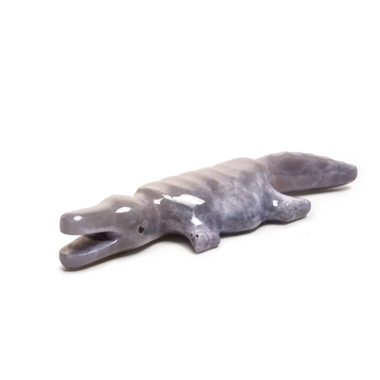 Large Turquoise Crocodile Figurine