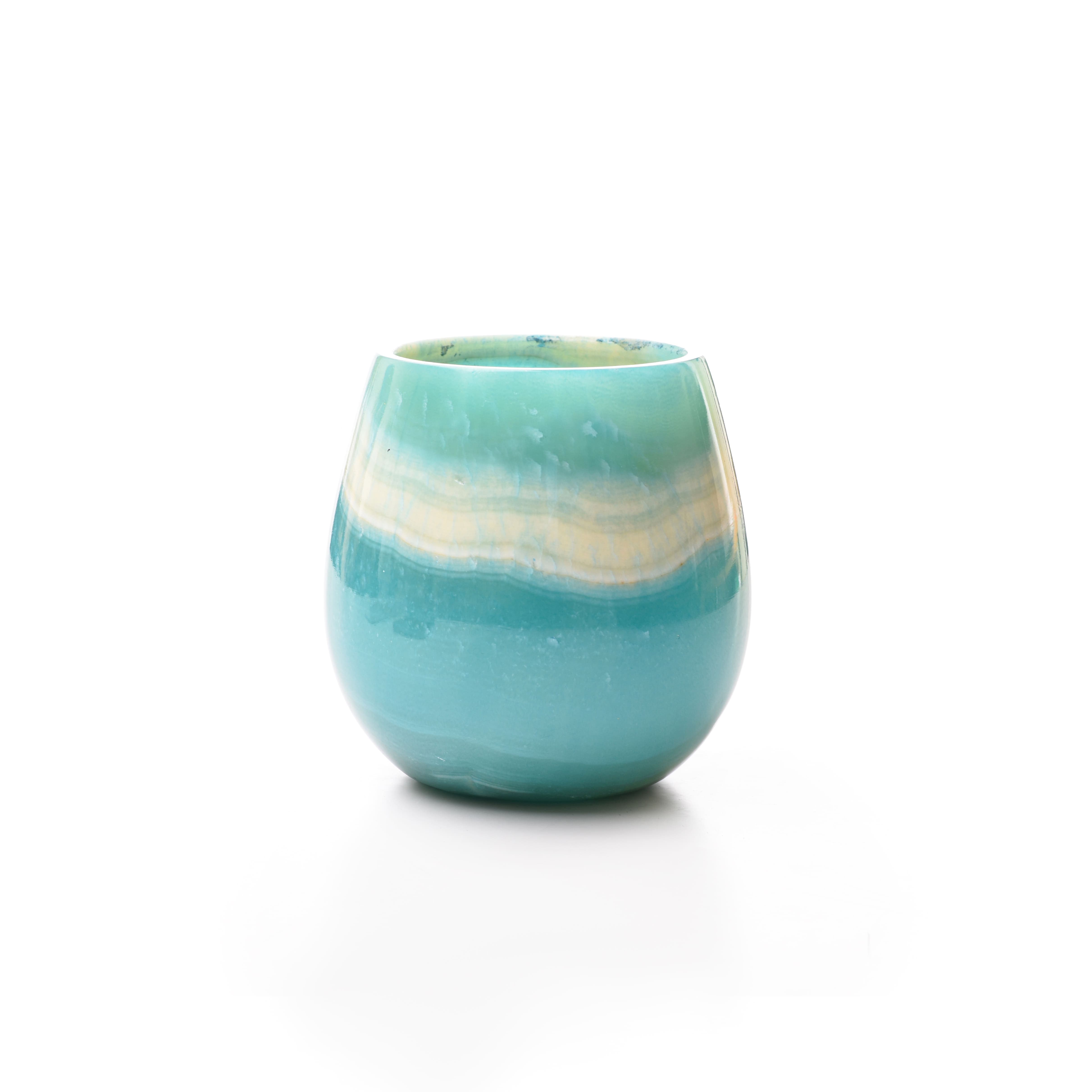 Colored Alabaster Candle Holder