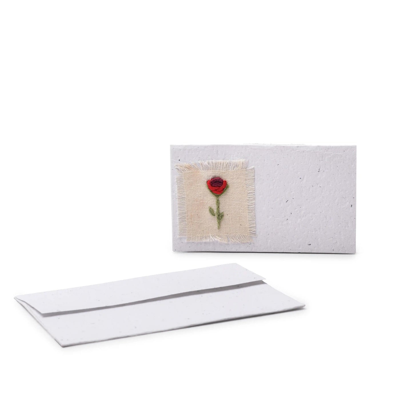 Recycled Paper Embroidered Card