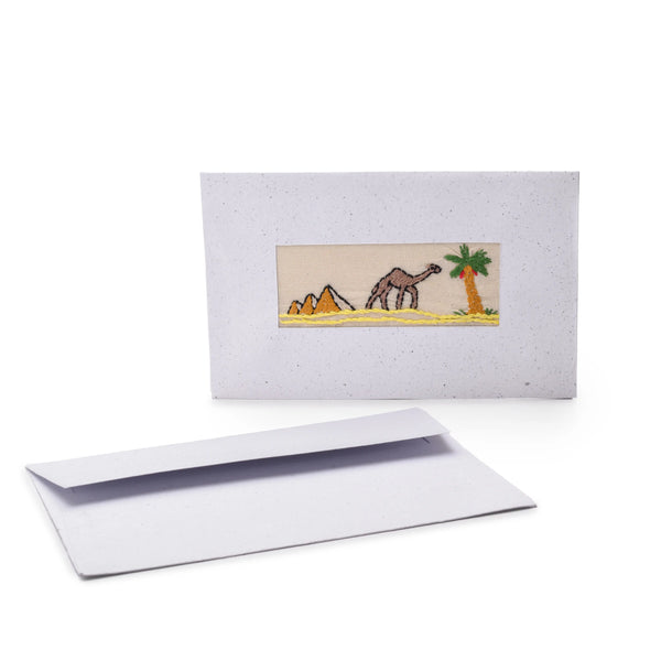 Recycled Paper Embroidered Card