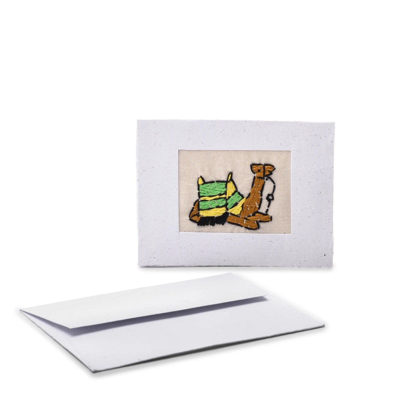 Recycled Paper Embroidered Card