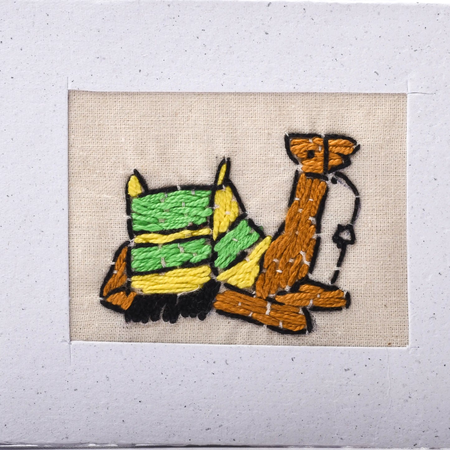 Recycled Paper Embroidered Card