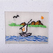 Recycled Paper Embroidered Card