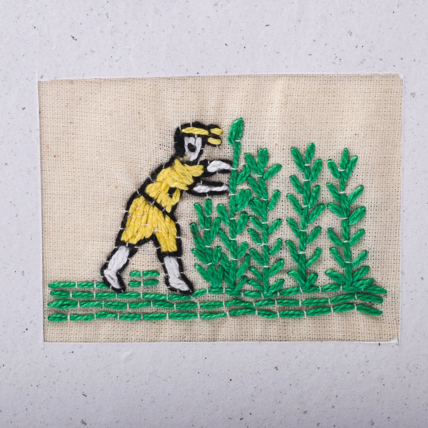 Recycled Paper Embroidered Card