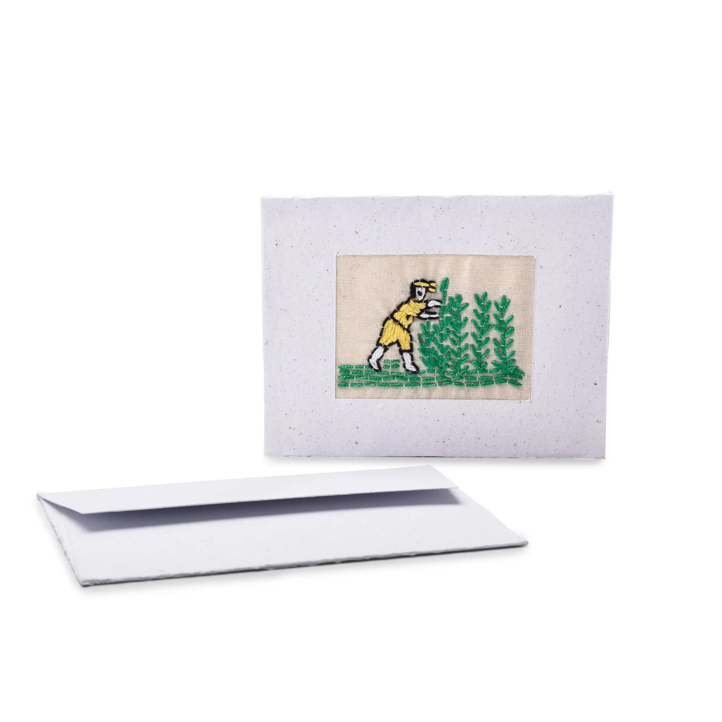 Recycled Paper Embroidered Card