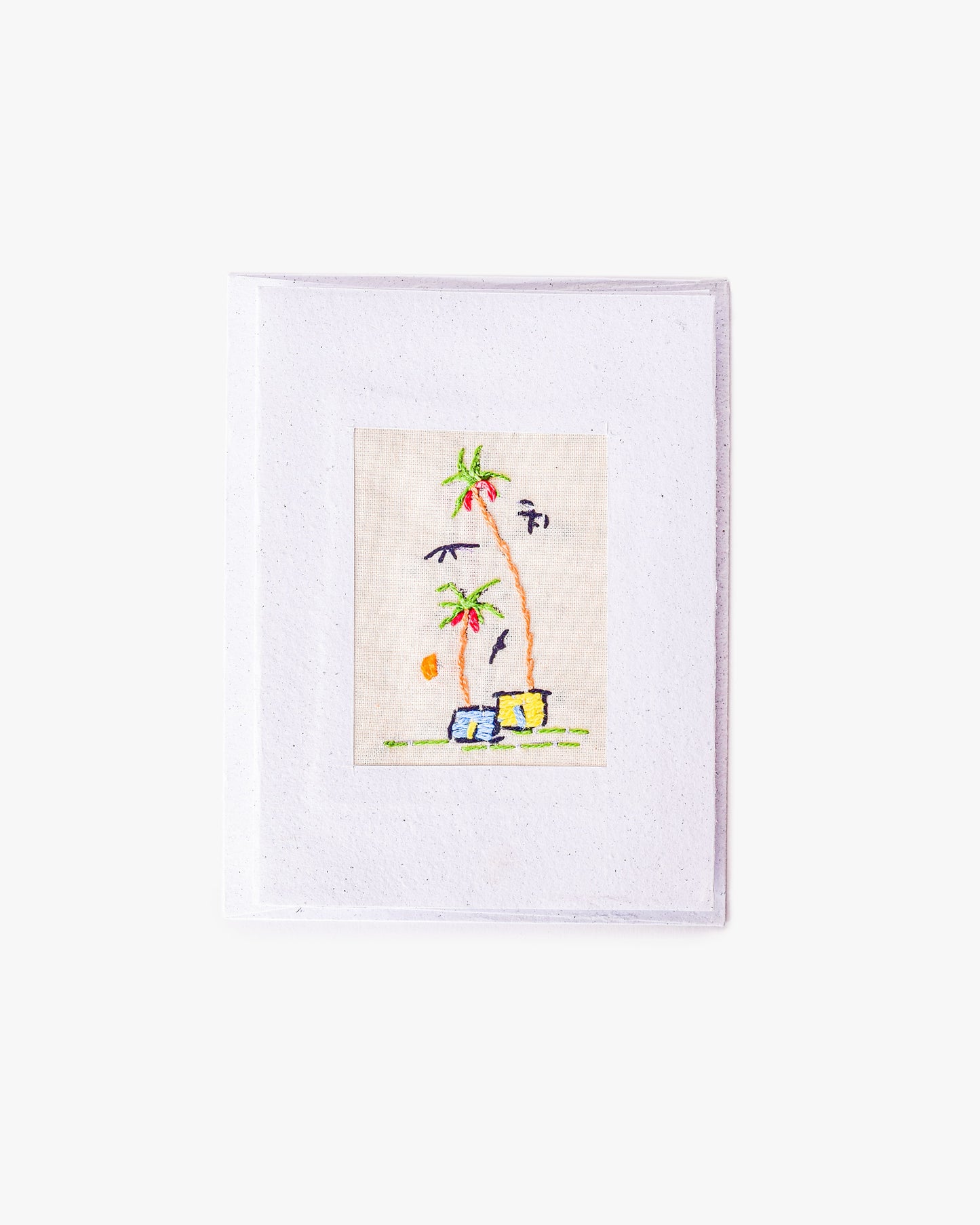 Embroidered Palm Tree Card