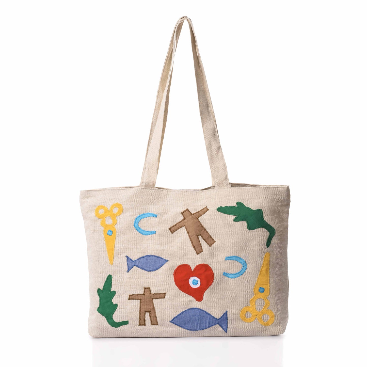 Protection Patchwork Linen Tote Bag