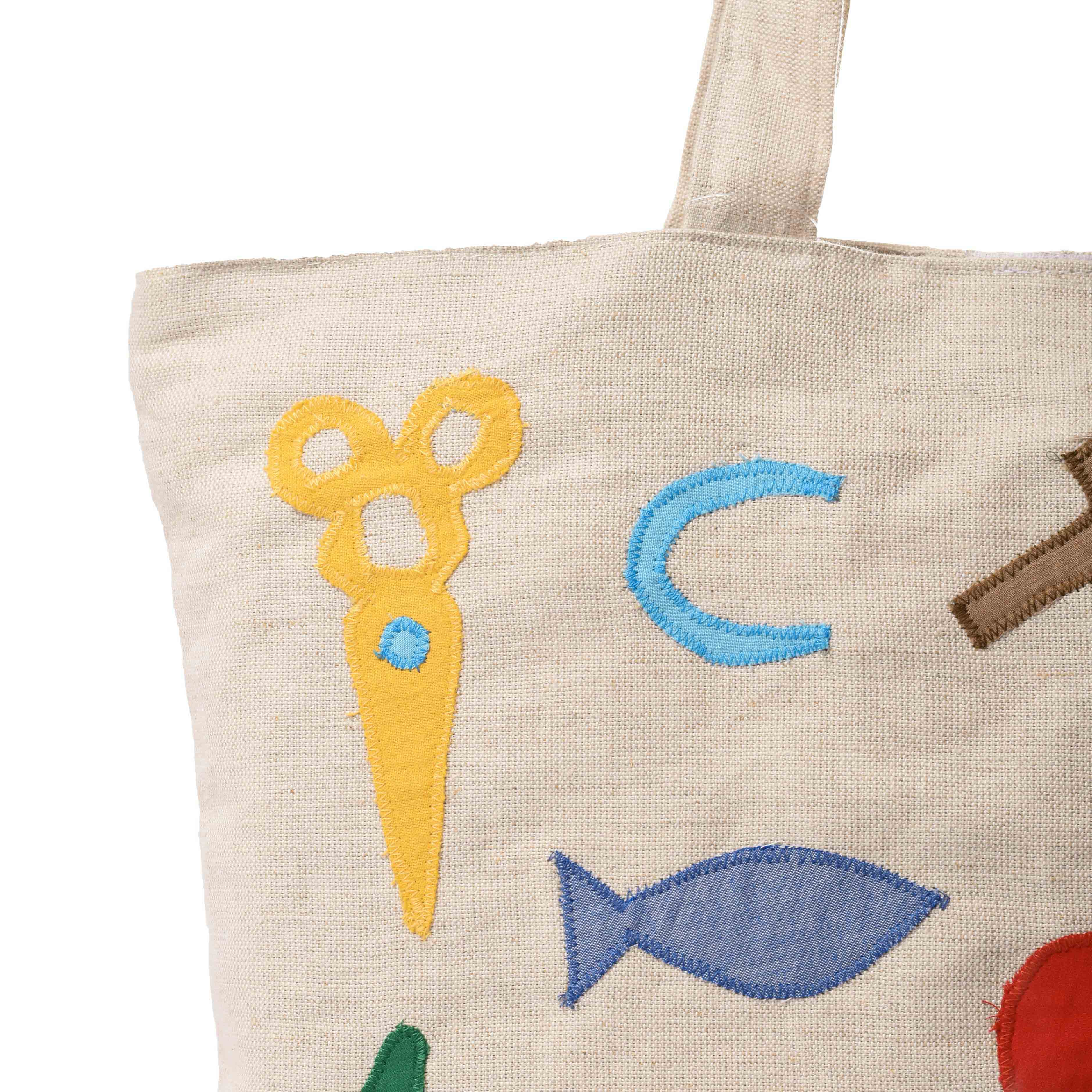 Protection Patchwork Linen Tote Bag