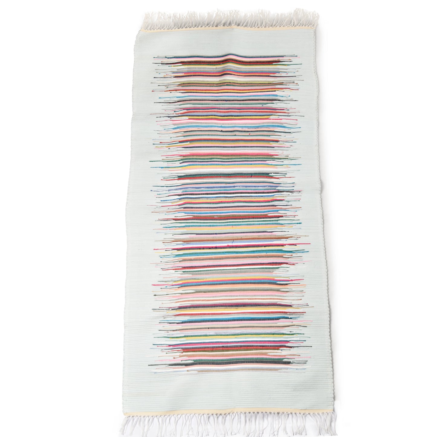 Upcycled Cotton Rug  woven  with multicolor 