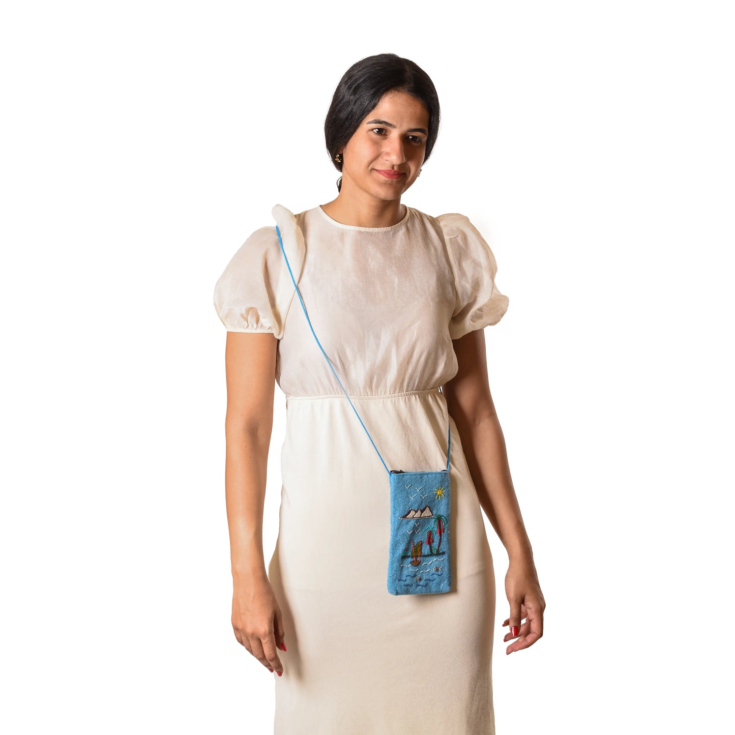 Rural Embroidered Mobile Bag