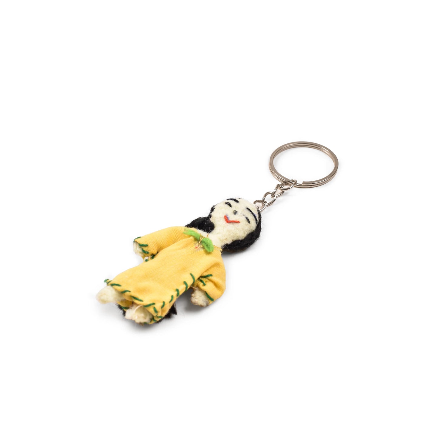 Doll Keychain with a figurine of a woman in a yellow dress 
