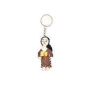 Doll Keychain with a figurine of a woman in a Brown dress 