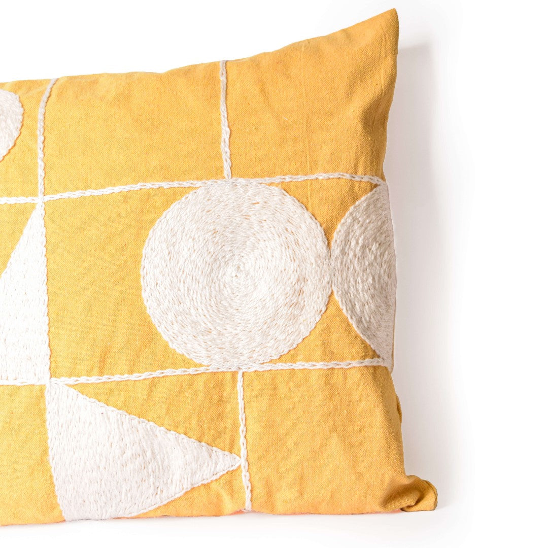 Blocks Embroidered Cushion Cover