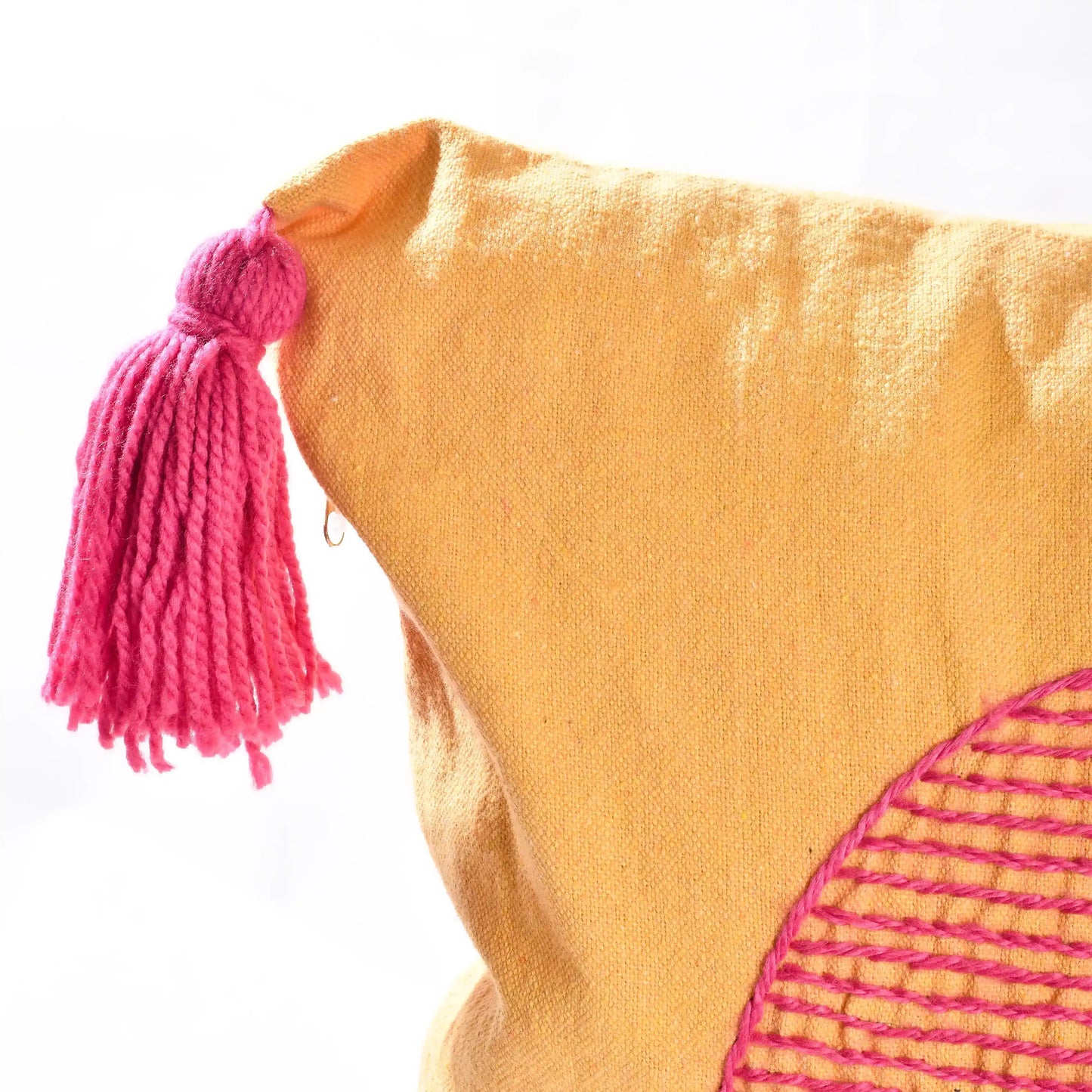 Circle Embroidered Cushion Cover