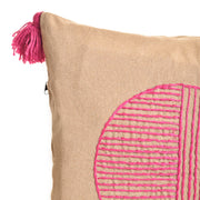 Circle Embroidered Cushion Cover