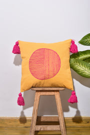 Circle Embroidered Cushion Cover